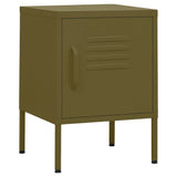 Nightstand Olive Green Steel 35 x 35 x 51 cm Nightstand Square 336207