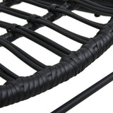 Garden Chair Black Poly Rattan, Powder-Coated Steel Medium 48581