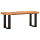 Bench 110 cm Solid Rough Mango Wood and Steel 286460