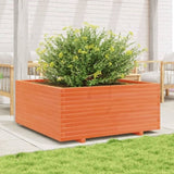 ZNTS Garden Planter Wax Brown 110x110x49.5 cm Solid Wood Pine 3282546