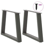 ZNTS Dining Table Legs V-Shape 2 pcs Anthracite 50x cm Steel 4012550