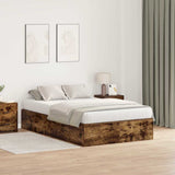 Storage Bed Frame Smoked Oak 120 x 190 cm Engineered Wood 3335425