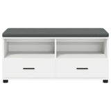 Hall Bench White 100 x 38 x 46 cm Engineered Wood and Fabric 891464