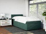 Box Spring Bed with Mattress Dark Green 90x190 cm Velvet 3286195