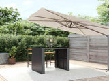 Bar Table with Glass Top Black 105x80x110 cm Poly Rattan 362594