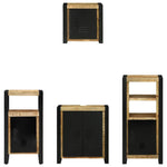 Bathroom Furniture Set with Shelf 4 pcs Brown Solid Mango Wood 3305648