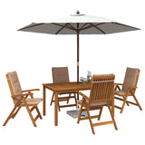 5-Piece Garden Dining Set Natural Solid Acacia Wood 3434568