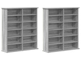 CD Cabinet 2 pcs Grey Sonoma 60 x 17 x 92 cm Engineered Wood 8012741