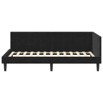 Corner Bed Frame with Headboard Black 90 x 200 cm Velvet 42016433