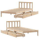 Bed Frame without Mattress 75x190 cm Small Single Solid Wood Pine 3301459