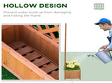 53L Garden Wooden Planter Box with Trellis Free Standing Flower Raised Bed with Lattice for Climbing T3398P313618