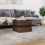 Coffee Table with LED Lights Brown Oak 50x50x40 cm 839860