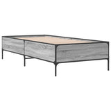 ZNTS Bed Frame Grey Sonoma 100x200 cm Engineered Wood and Metal 844964