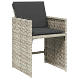 11 Piece Garden Dining Set with Cushions Light Grey Poly Rattan 3211211