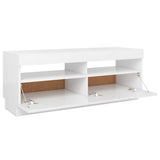 ZNTS TV Cabinet with LED Lights White 100x35x40 cm 804454