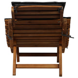 Sun Lounger with Dark Grey Cushions Solid Wood Acacia 363283