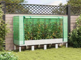 Raised Bed with Greenhouse Cover Rattan Look 160x40x140 cm 4015849