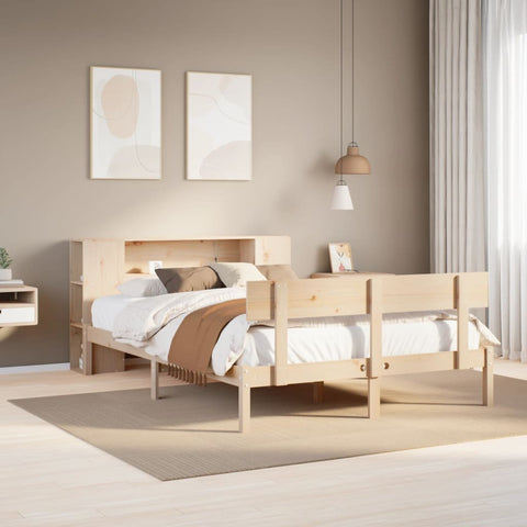 Bookcase Bed without Mattress 140x200 cm Solid Wood Pine 3321774