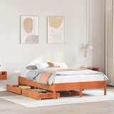 Bed Frame without Mattress Wax Brown 140x190 cm Solid Wood Pine 3301724