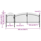 144362 Garden Gate "Woerden" Steel 1x4 m Black
