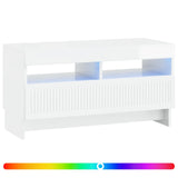 LED TV Cabinet High Gloss White Engineered Wood 896119