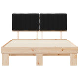 Bed Frame with Upholstered Headboard Black 140 x 190 cm 877496