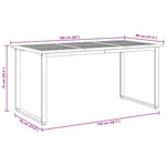 Garden Dining Table Grey 160 x 80 x 75 cm 4010595