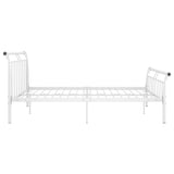 Bed Frame without Mattress White Metal 180x200 cm Super King 325046