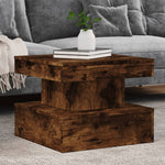 ZNTS Coffee Table with LED Lights Smoked Oak 50x50x40 cm 839844