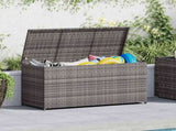 Garden Storage Box Grey 120x50x60 cm Poly Rattan 46460