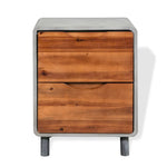 Nightstand Concrete Solid Acacia Wood 40x30x50 cm 244994