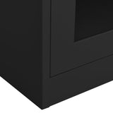 Office Cabinet Anthracite 90x40x180 cm Steel and Tempered Glass 335941