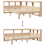 Bookcase Bed without Mattress 135x190 cm Double Solid Wood Pine 3324397