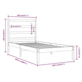 Bed Frame without Mattress Black 100x200 cm Solid Wood Pine 3104927