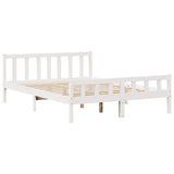 Bookcase Bed without Mattress White 150x200 cm King Size Solid Wood Pine 3322089