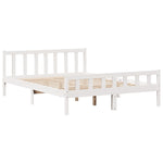 ZNTS Bookcase Bed without Mattress White 150x200 cm King Size Solid Wood Pine 3322089
