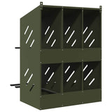 Chicken Nesting Box with 6 Compartments Olive Green Metal 864351