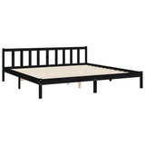 Bed Frame without Mattress Black 200x200 cm Solid Wood Pine 3191930