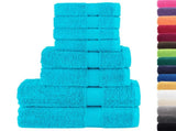 8 Piece Premium Towel Set SOLUND Turquoise 600 gsm 137549