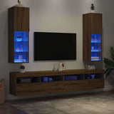 TV Cabinets with LED Lights 2 pcs Artisian Oak 30.5x30x102 cm 857679