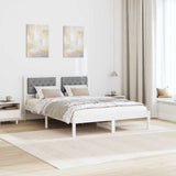 Bed Frame Light Grey 150 x 200 cm Solid Pine Wood 878183