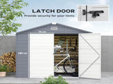 7.9ft x 6.2ft Aluminium Frame and Plastic Wall Shed, with Foundation - Grey T3398P315405
