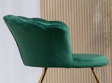 Velvet-Feel Lotus Petal Accent Chair - Green T3398P329865