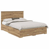 Bed Frame with Drawer Artisan Oak 140 x 190 cm Engineered Wood 3409648