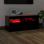 TV Cabinet with LED Lights Black 90x35x40 cm 804383