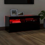 TV Cabinet with LED Lights Black 90x35x40 cm 804383
