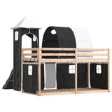 Bunk Bed without Mattress with Slide White and Black 80x200 cm 3284170