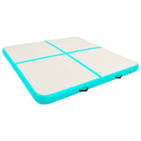 Inflatable Gymnastics Mat with Pump 200x200x15 cm PVC Green 92699