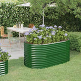 Garden Raised Bed Galvanised Steel 152x80x68 cm Green 318948