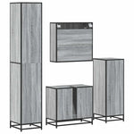 ZNTS 4 Piece Bathroom Furniture Set Grey Sonoma Engineered Wood 3301208
